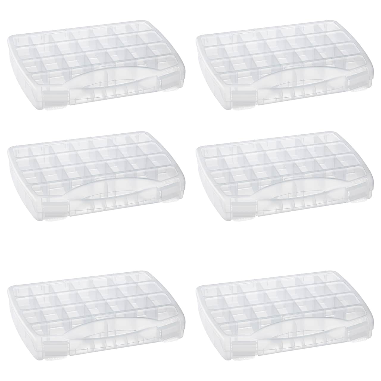6 Pack: Large Adjustable Compartment Bead Storage Box with Handle by Bead Landing™